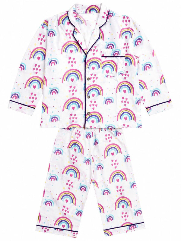Rainbow Print Night Suit - Little Ivory Store