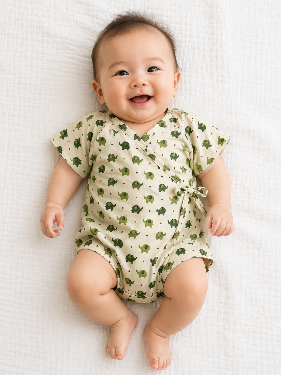Elephant Print Cotton Rompers - Little Ivory Store