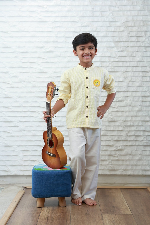 Two Piece Yellow Lion Set - Little Ivory Store